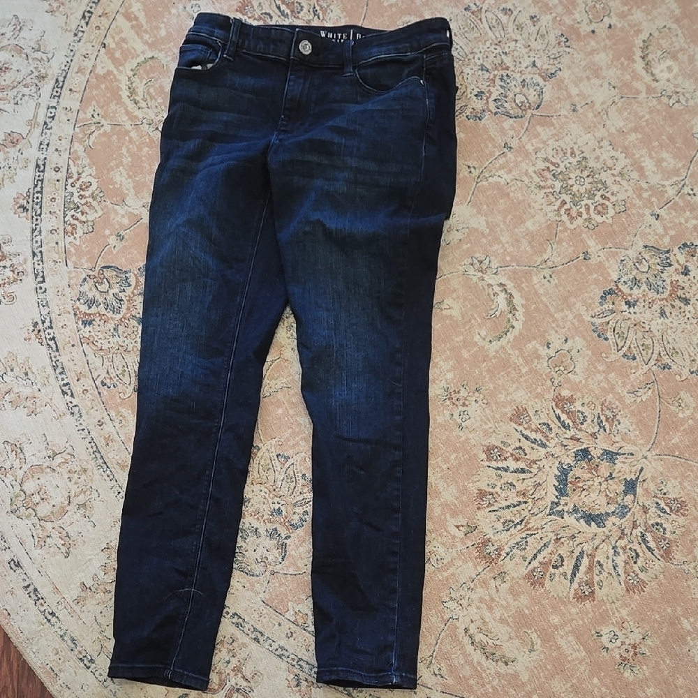 White House Black Market Dark Blue Jeans Classic 5 Pocket Stretch Size 2S EUC